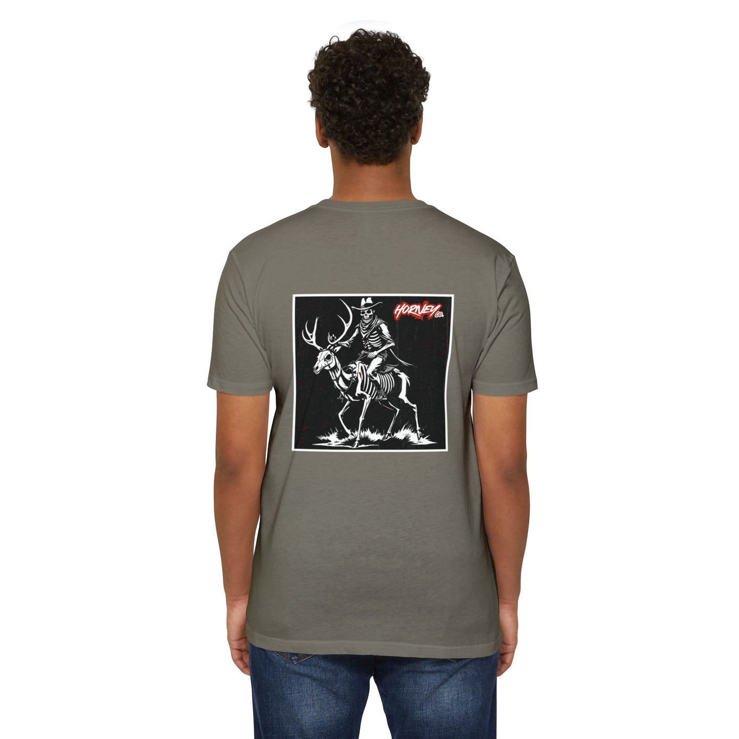 Skeleton Riding Horney Deer Tee