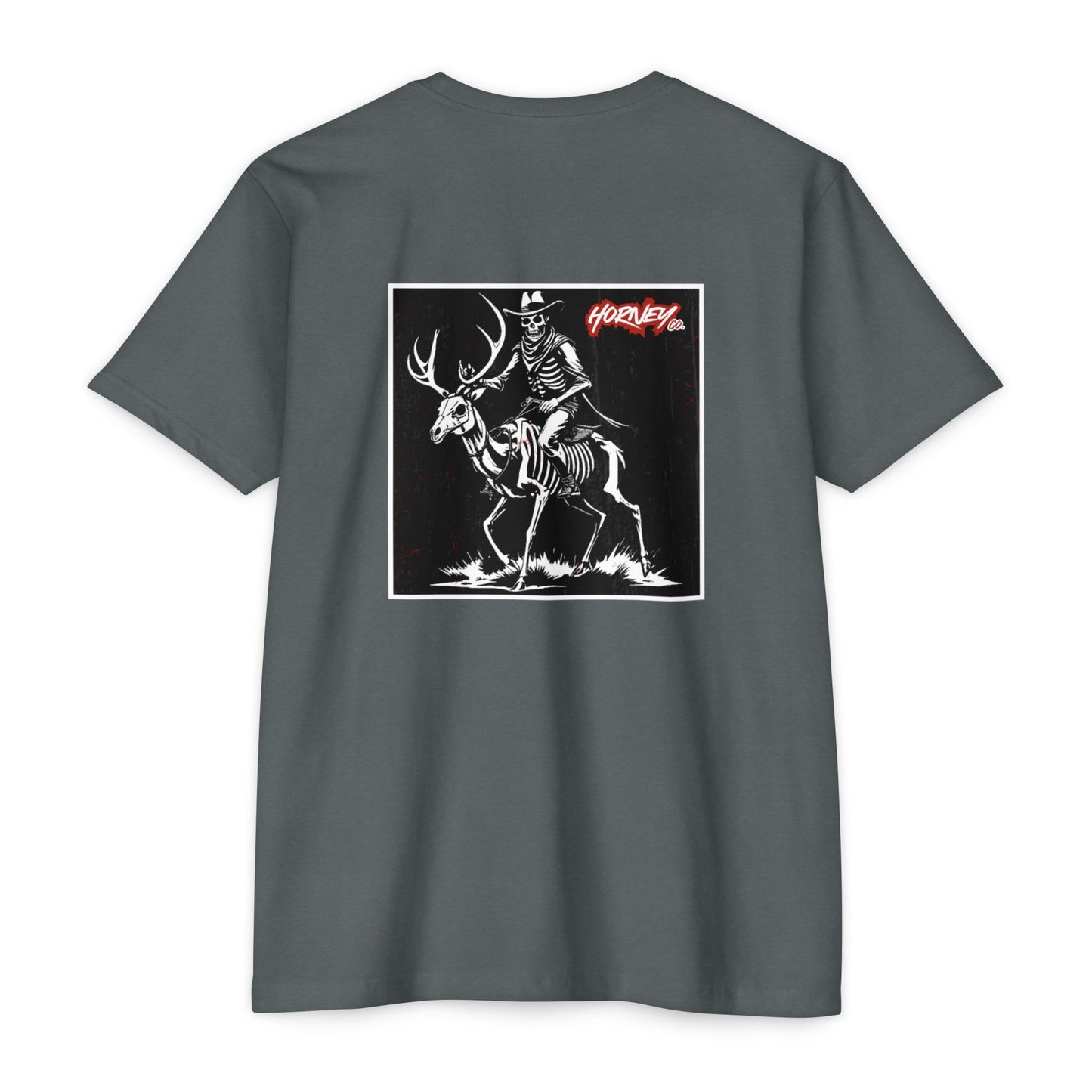 Skeleton Riding Horney Deer Tee
