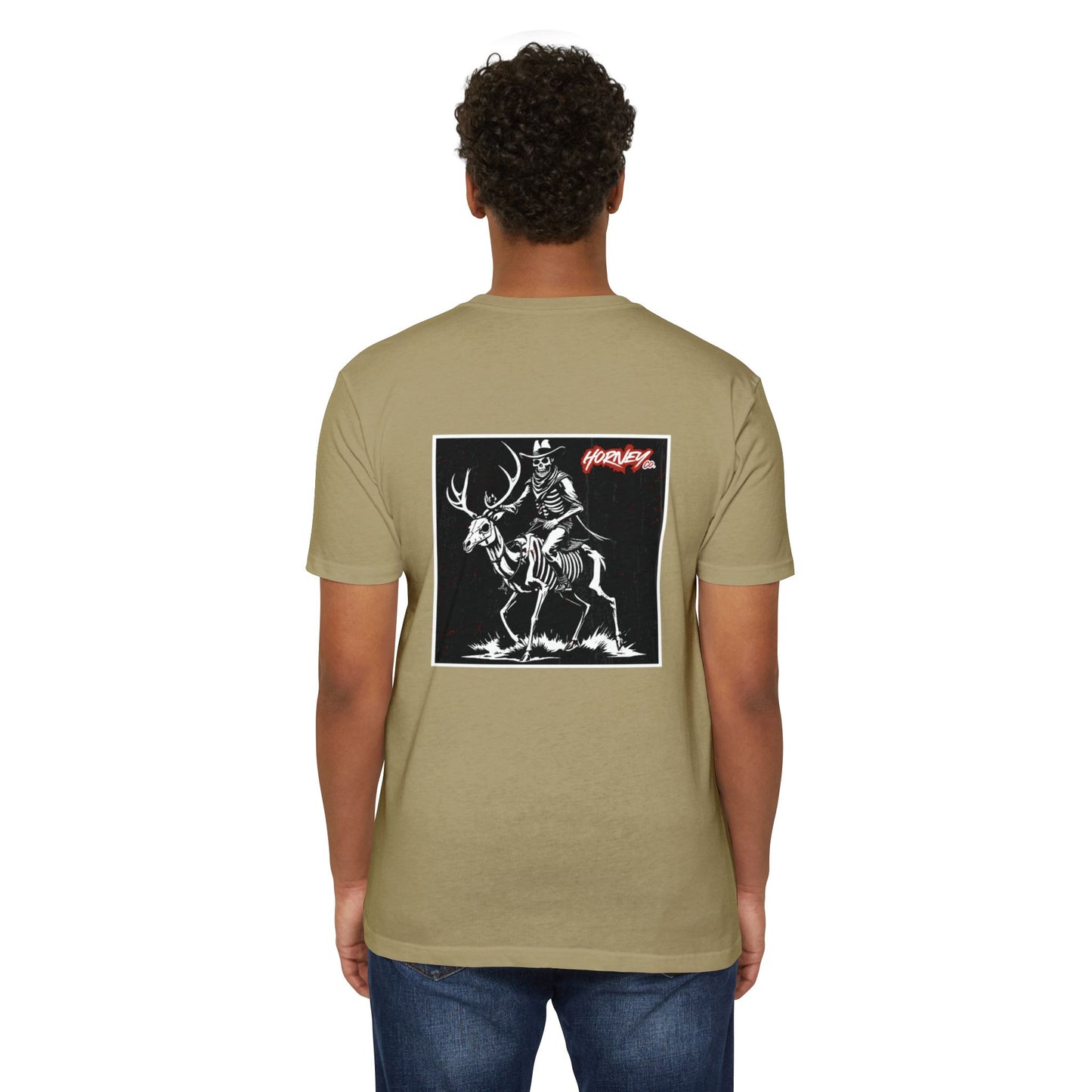 Skeleton Riding Horney Deer Tee