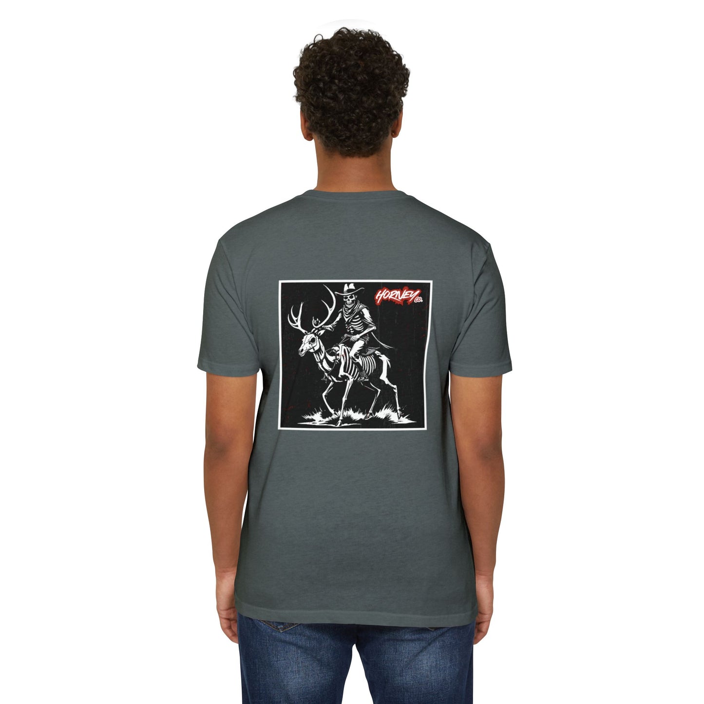 Skeleton Riding Horney Deer Tee