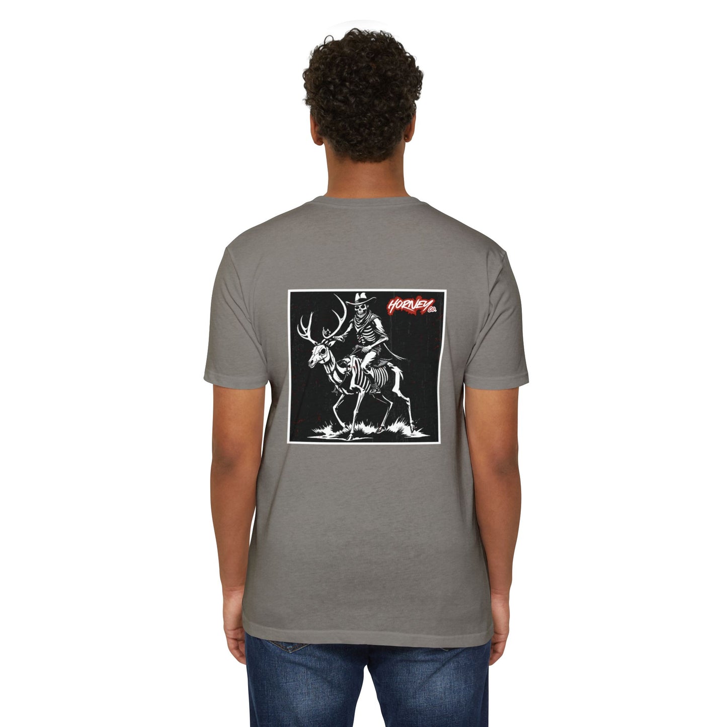 Skeleton Riding Horney Deer Tee