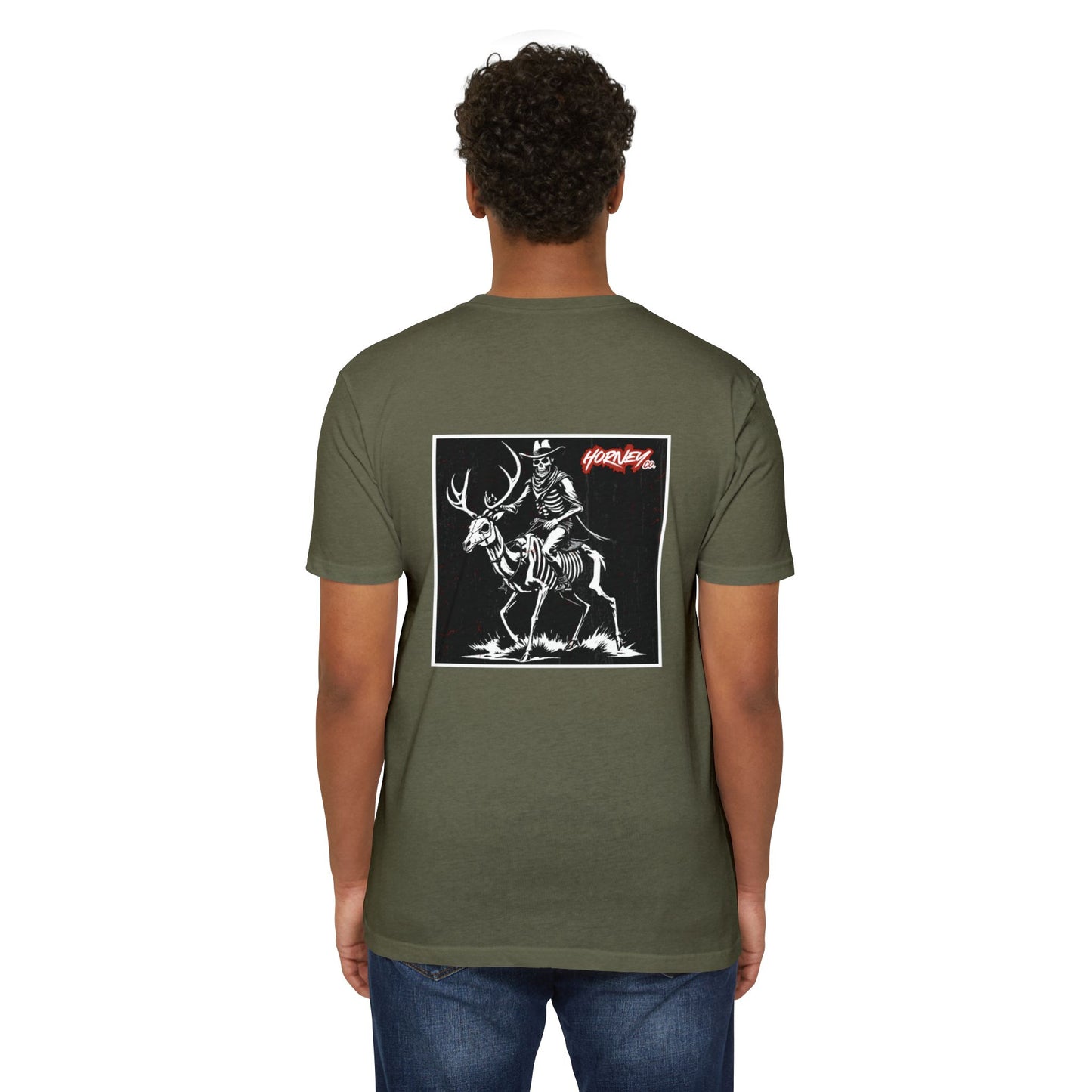 Skeleton Riding Horney Deer Tee