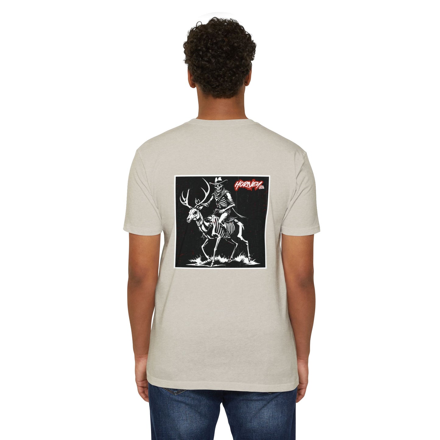 Skeleton Riding Horney Deer Tee