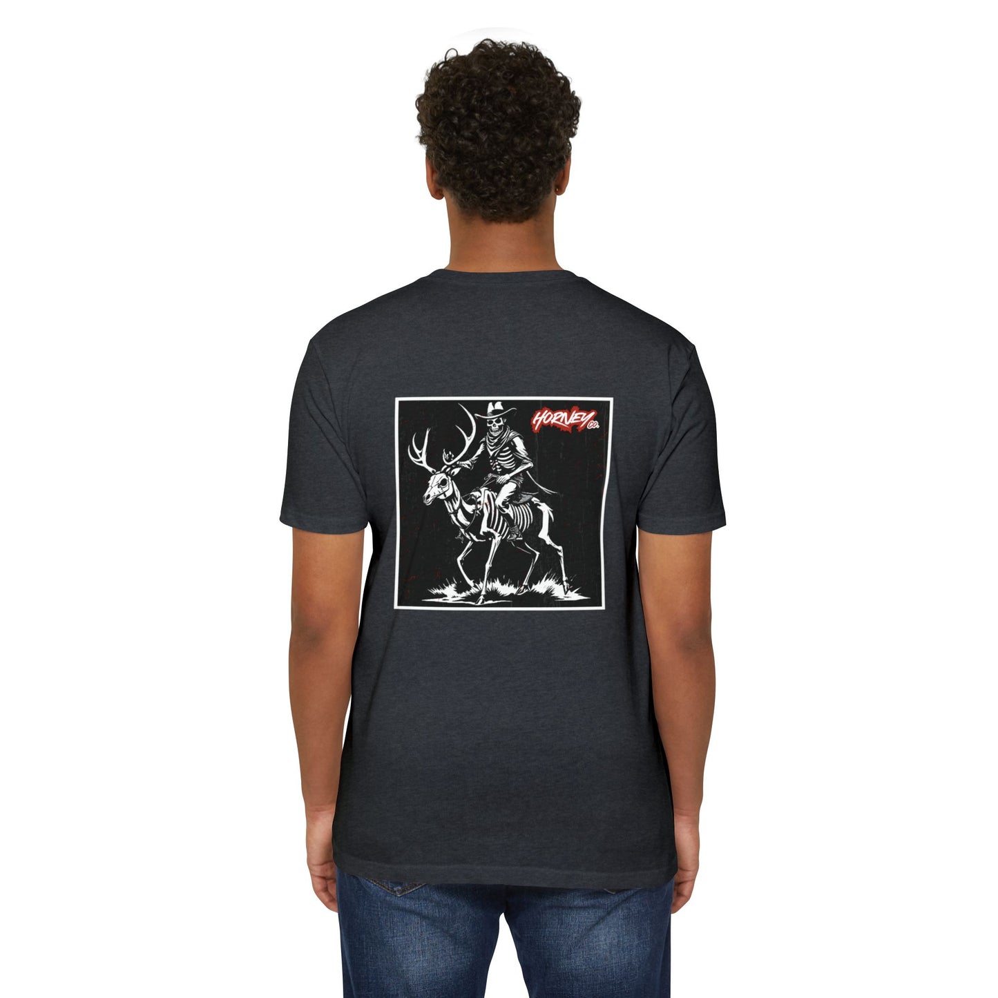 Skeleton Riding Horney Deer Tee