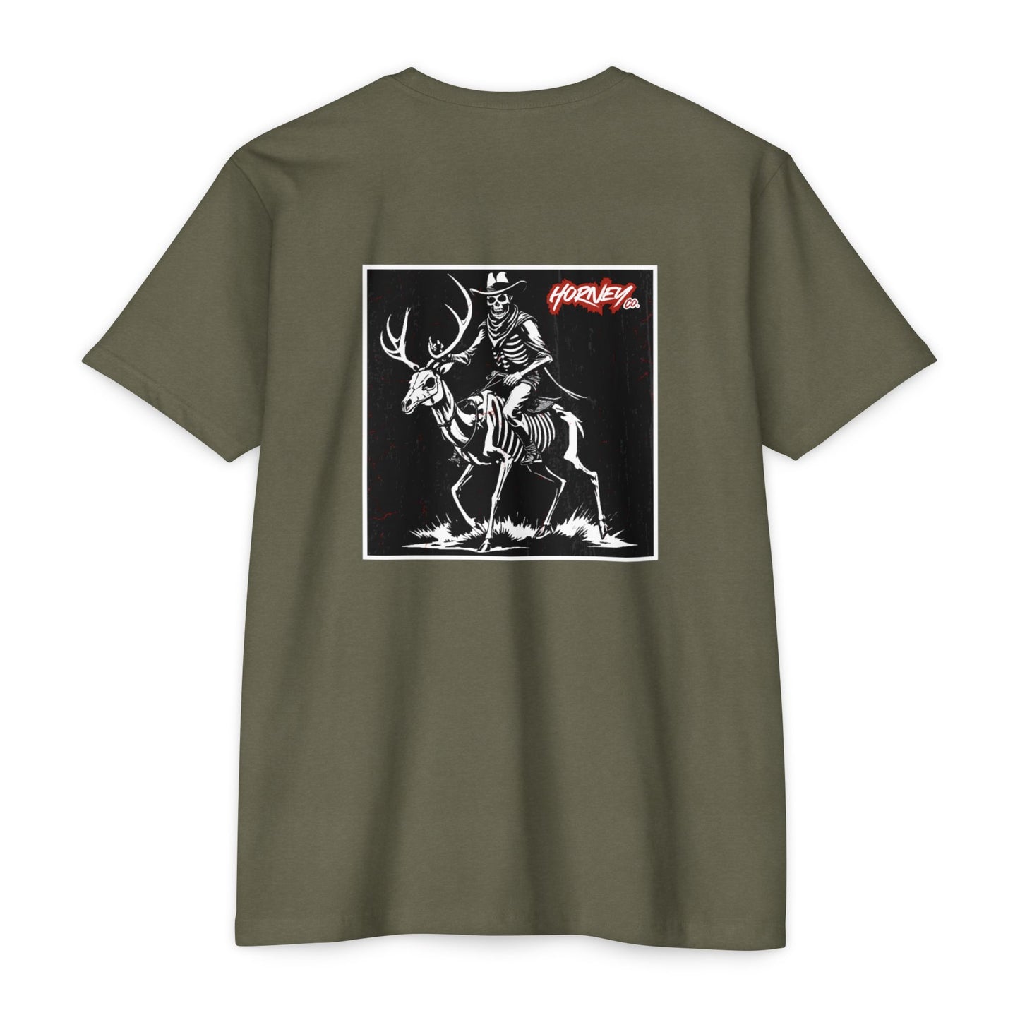 Skeleton Riding Horney Deer Tee