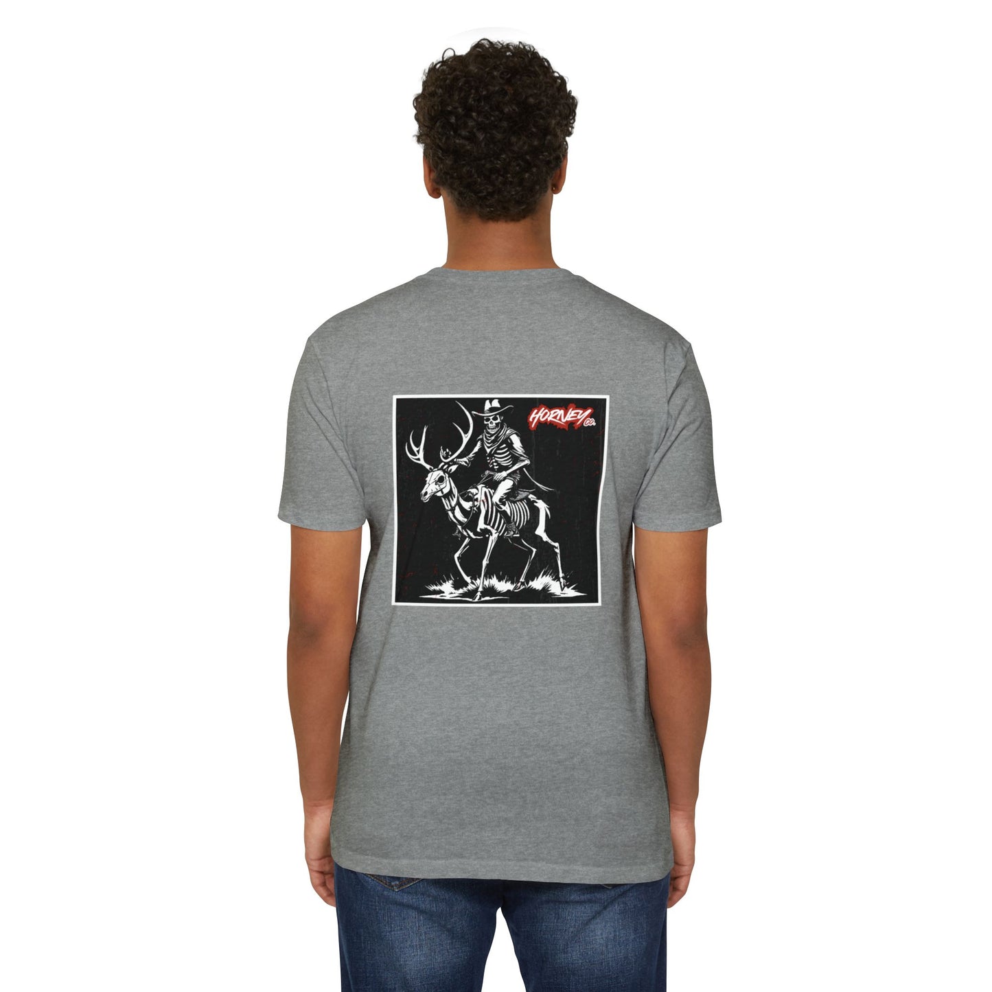 Skeleton Riding Horney Deer Tee