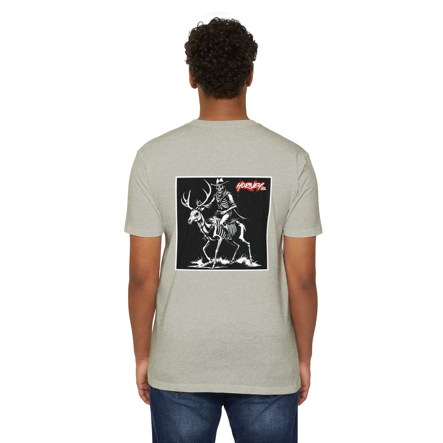 Skeleton Riding Horney Deer Tee